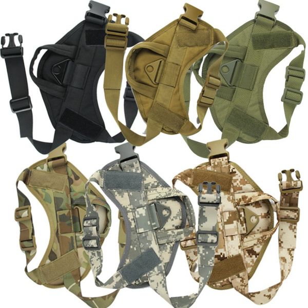 

tactical dog hunting harness vest molle system water resistant vest harness service comfortable dog training harness with handle, Black;green