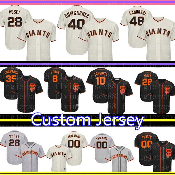 

28 bu ter po ey 35 brandon crawford 40 madi on bumgarner jer ey cu tom an 22 franci co will clark giant 48 andoval 41 melancon ba eball