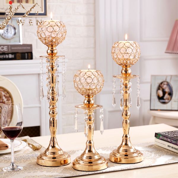 

crystals candle holders delicate wedding candelabra romantic candlesticks table centerpiece for home decoration 3 size