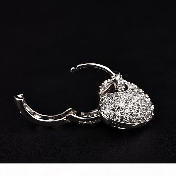 

925 sterling silver austrian crystal earrings heart shape stud earrings for women zircon earrings jewelry for wedding