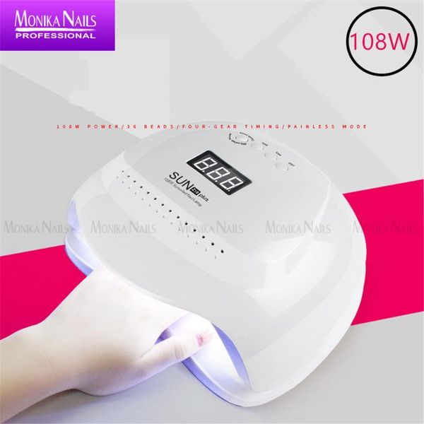 

108w nail lamp infrared intelligent induction 36 led/uv double light source lamp beads four-gear timing function