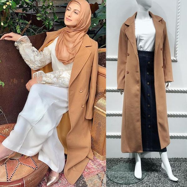 

2020 new super open abaya wholesale muslim islamic winter warm long, Black