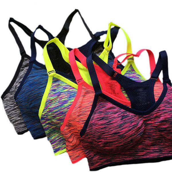 

quick dry sports bra,women running padded up wireunderwear,push adjustable shakeproof seamless fitness yoga, White;black