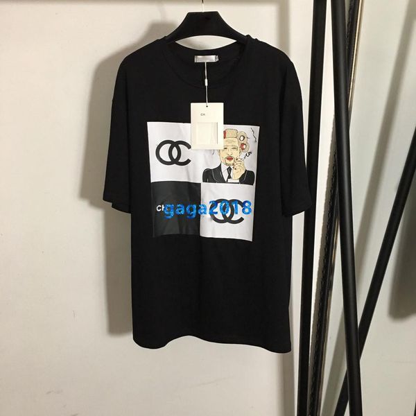 

high end женщины девушки oversize футболка лоскутное письмо с коротким рукавом круглый вырез летняя блузка футболка модный дизайн роскошные, White