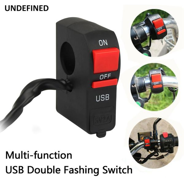 

7/8" 22mm motorcycle switches button electric usb car phone charger handlebar switch start handlebar controller switch motorbike