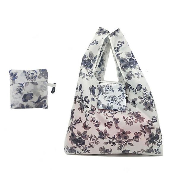 

folding tote simple eco-friendly storage shopping bag polyester fashion reusable causal large women pouch portable