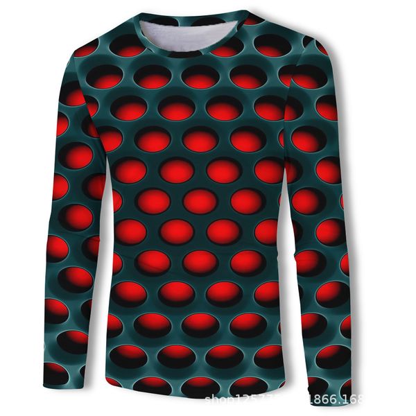 

mens designer autumn long-sleeved 3d geometric print, White;black