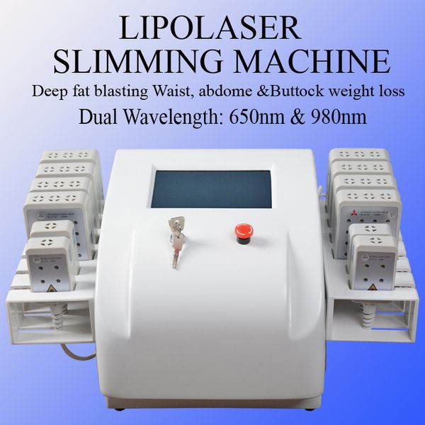 

diode laser portable lipo laser body slimming fat removal machine clinic weight loss fat melting machine, Black