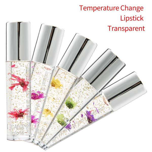 

Handaiyan temperature change color himmer lip glo with flower moi turizer clear gold foil liquid lip tick lip plumper makeup