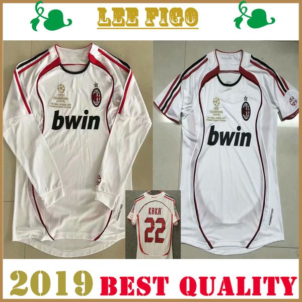 

2007 champions league winner ac commemorative edition jersey # kaka maldini inzaghi pirlo seedorf gattuso nesta # 07 milan football shirts, Black;yellow