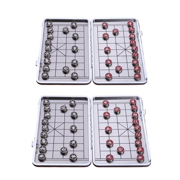 

2 pieces metal portable xinagqi chess travel board game funny 1.2cm