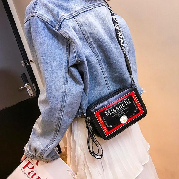 

письмо печати crossbody сумки для женщин 2019 casual zipper одно плечо сумки и сумки моды дамы tote bag болса