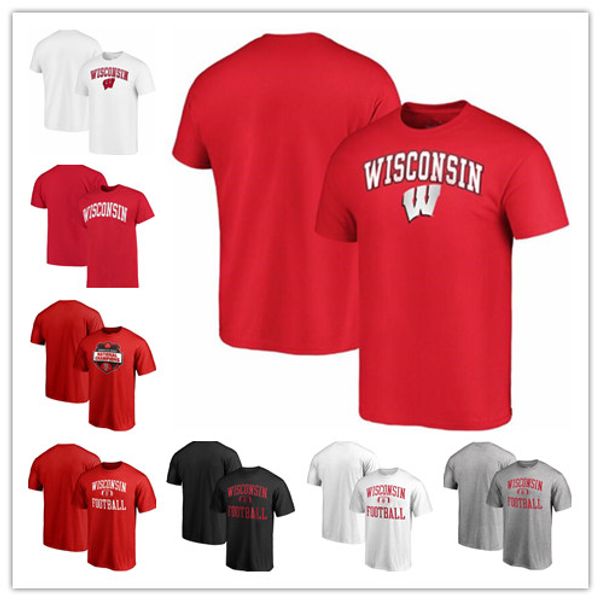 

2019 men's wisconsin badgers arched performance basic arch round neck t-shirt branded campus ing, Gray;blue