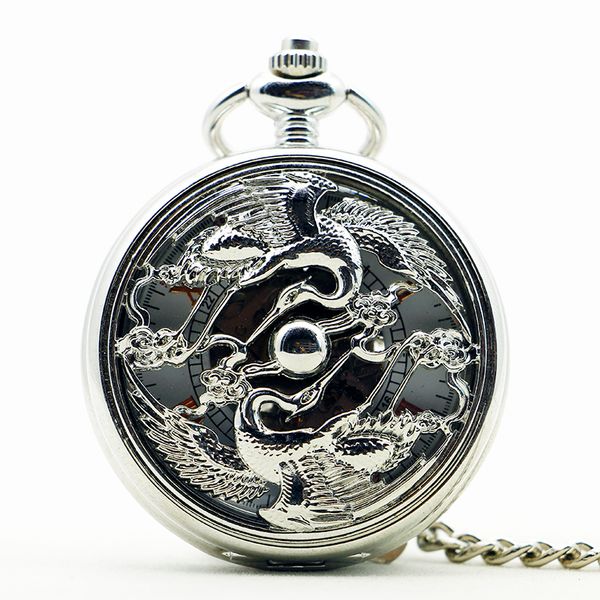 

exquisite men women pocket watch design mechanical hand winding fob watches casual pendant gift, Slivery;golden
