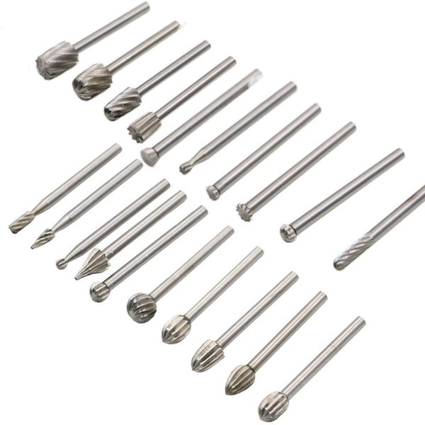 

20pcs/set routing hss dremel bits dremel milling wood cnc rotary burr set file cutter grinder woodworking carving carved knife