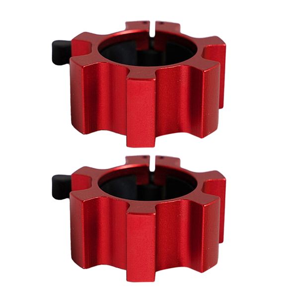 

2pcs 2'' barbell collars 50mm dumbbell spin lock weight bar rod clamps clip red