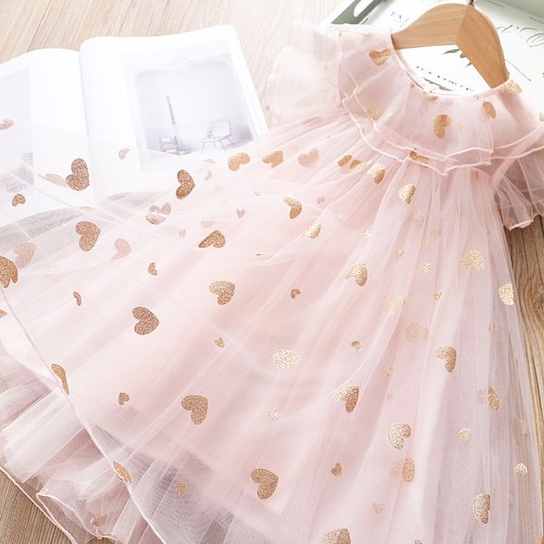

dress ~ girls' printed puff mesh vest dress a- line princess, Red;yellow