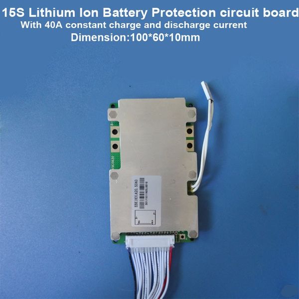 15S Li Ion Battery BMS для батареи для батареи 63 В 18650 или липо, батареи для липоса с постоянным разрядом 40А электрического скутера PCB FreeShipping