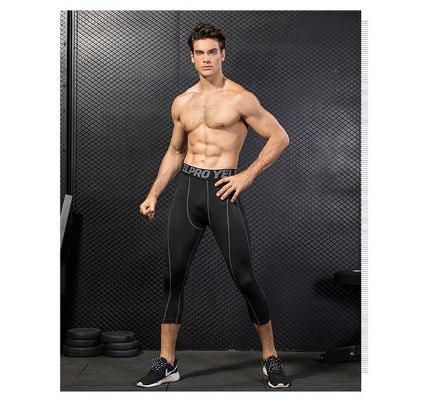 

mens tights compression bodybuilding pantalones hombre fitness tights trousers sweat pants for men sport running leggings, Black;blue