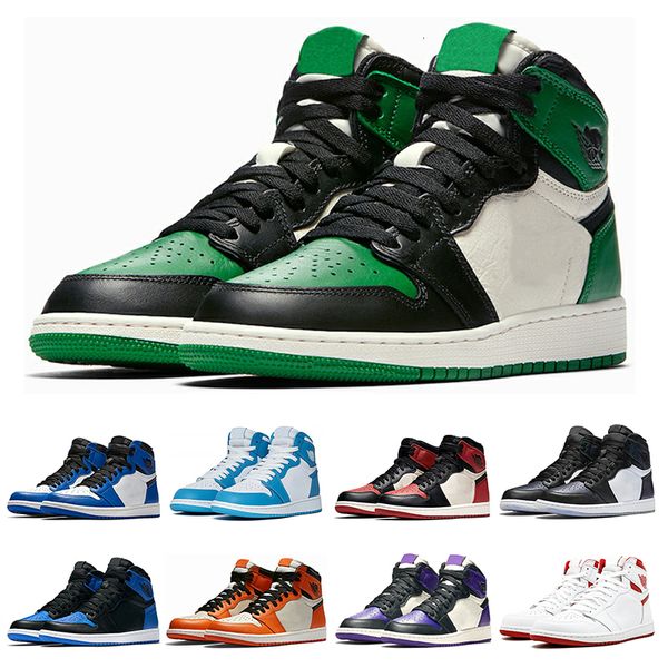 

classic 1s mens basketball shoes pine green court purple chicago og 1 game royal blue backboard sports sneaker size 7-13