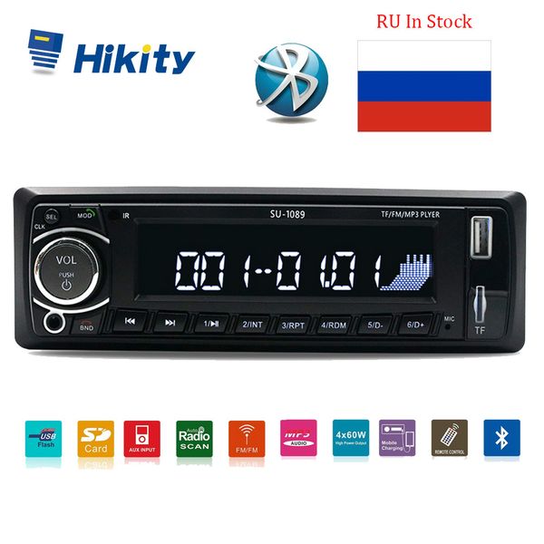 

hikity 12v 1din autoradio bluetooth car stereo radio mp3 player support bt/fm/usb/sd remote control hands-call time display