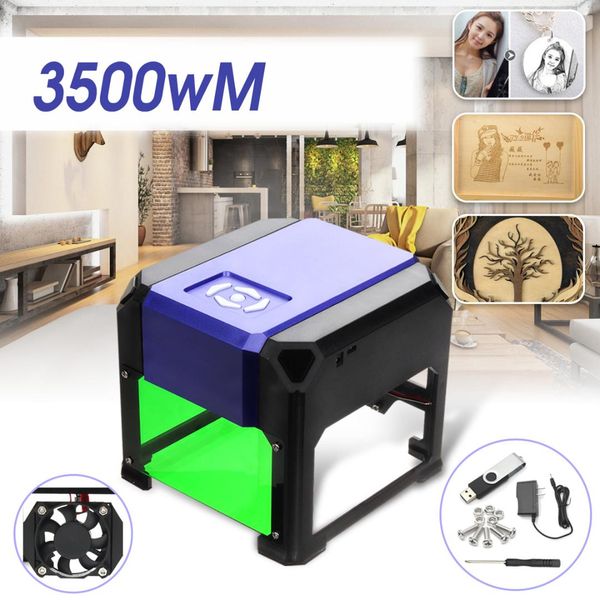 

3500mw usb desklaser engraving machine printer cutter diy logo marking mini cnc engraving carving 80x80mm for windows