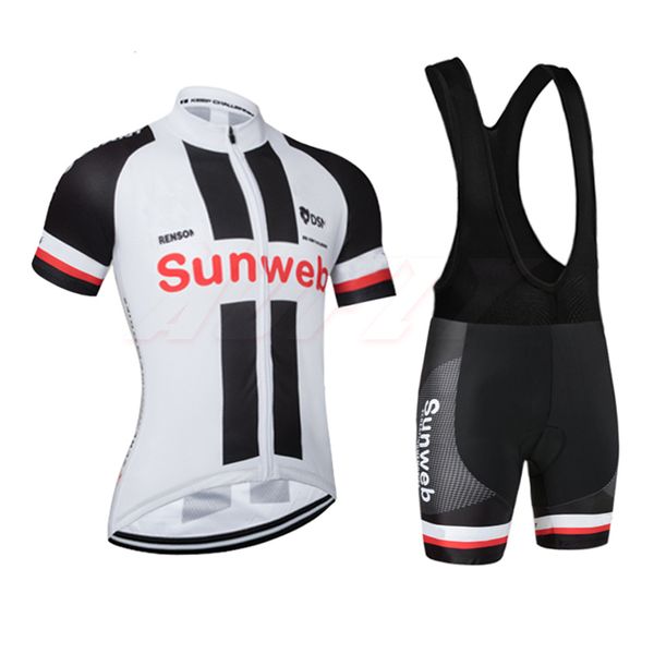 

19 new white sunweb pro bicycle team short sleeve men's cycling jersey summer breathable cycling clothing sets, Black;blue