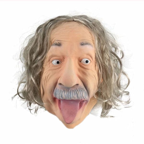 

realistic old man latex albert einstein mask halloween deluxe human face full head mask halloween party dress 020
