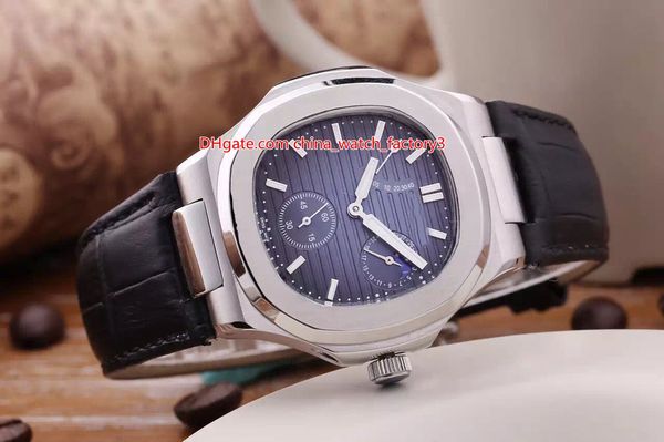 

5 стиль topselling высокое качество 40,5 nautilus 5712 / 1a-001 календарь нержавеющая сталь механические transparent автоматические часы муж, Slivery;brown