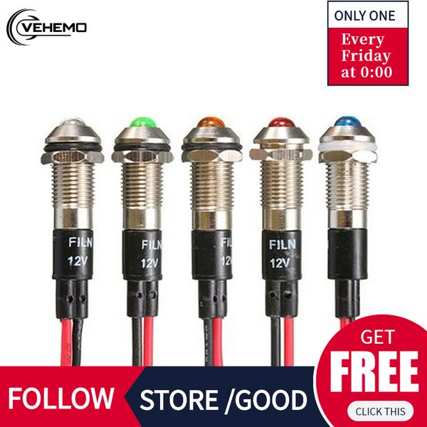 

kingsofe 12v auto proof led indicator light aluminum alloy super bright light lamp motocycle car boat truck vehicle
