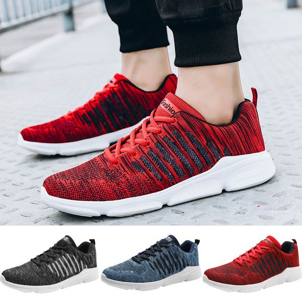 

mesh sneakers men's large size woven breathable sneakers trend wild casual running shoes dropshipping zapatillas de deporte, Black