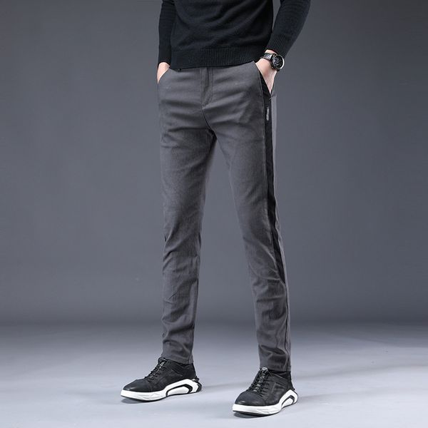 

mens designer casual cotton fall of feet quick-drying slim thin pants, Blue