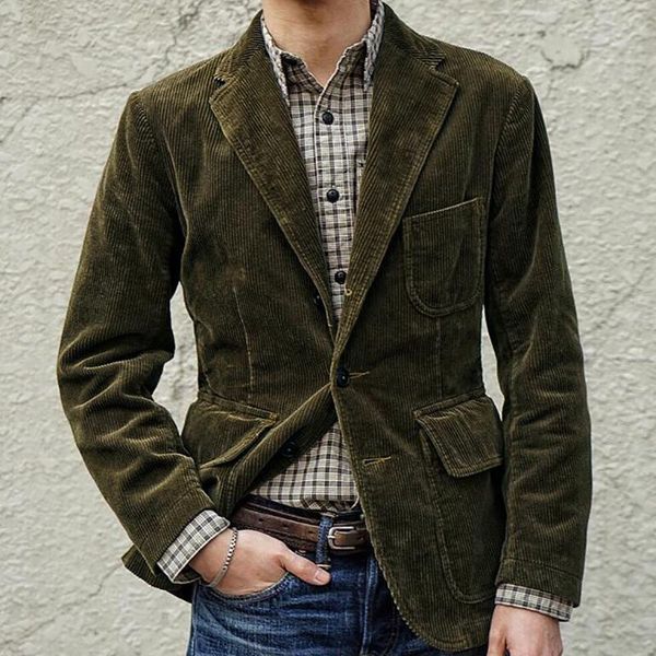 

jacket men fashion spring new england casual solid casual corduroy single breasted suit outwear coat #45, Black;brown