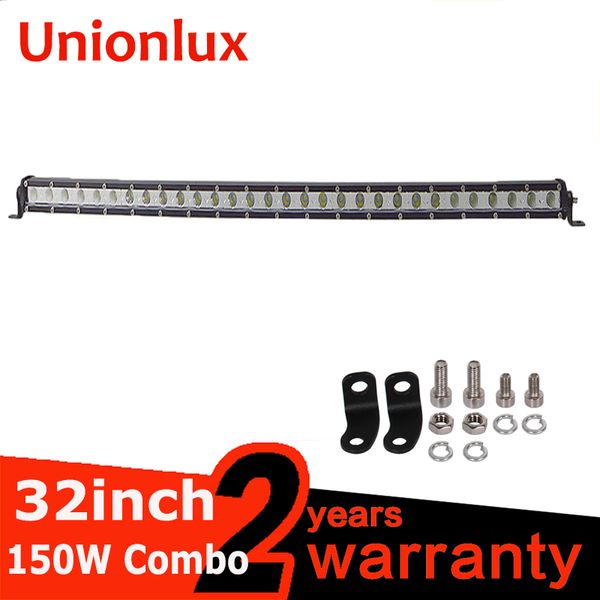 

super slim 32inch 150w led light bar combo led beams auto work light for atv lada niva off-road 12v 24v bar