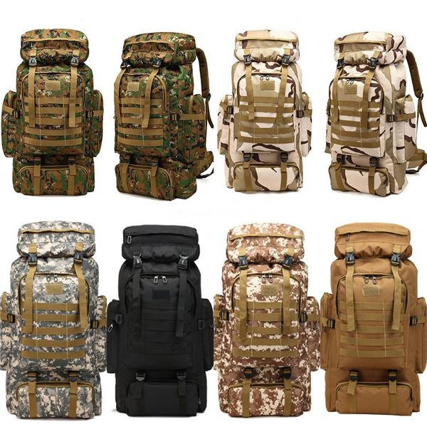 

80l high-capacity outdoor sport tactical backpack molle rucksacks camping trekking bag camouflage hiking combined back packs #83206