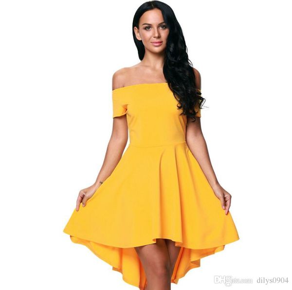 

fashion a word collar short sleeve short short and long full dress longuette dress women's clothing new casual dresses 61346, Black;gray