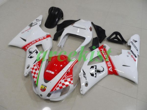 

новый abs мотоцикл полные обтекатели комплект, пригодные для yamaha yzf-r1 r1 1998 1999 98 99 кузовостроения набора красного белого света