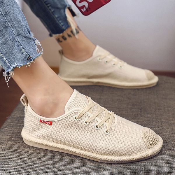 

summer black white male casual canvas insole fisherman light shoes ethnic style men espadrille flats shoes