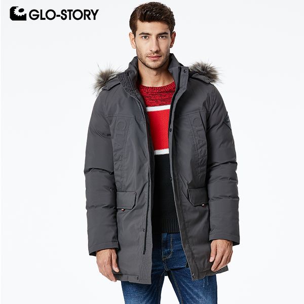 

glo-story men's winter thick parka coats male 2019 classic casual street wear windbreaker middle long jackets mma-9250, Tan;black