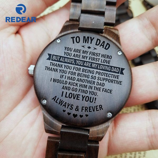 

i know you can be - from dad to son engraved wooden watch, Slivery;brown