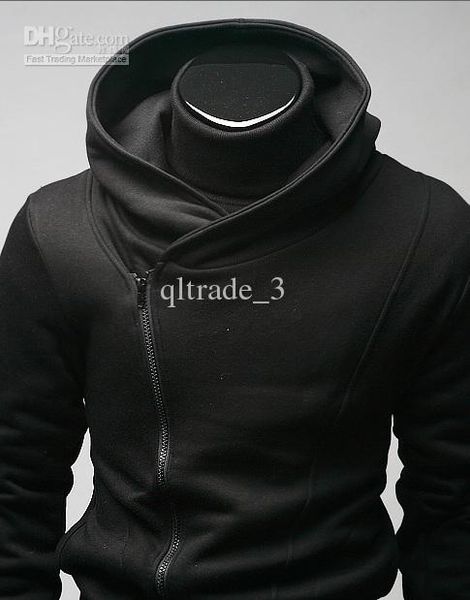 

qltrade_3 mens zip slim designed hoodie jacket assassins creed black coat
