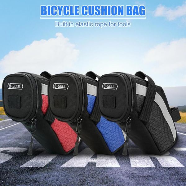 

bicycle reflective saddle rear tool bags bike seatpost seat tail bag