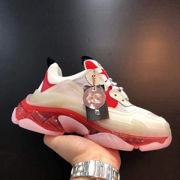 

pink clear sole triple designer triple s oversized sneaker vintage sneakers white color triple sneakers men women chaussette christmas, Black