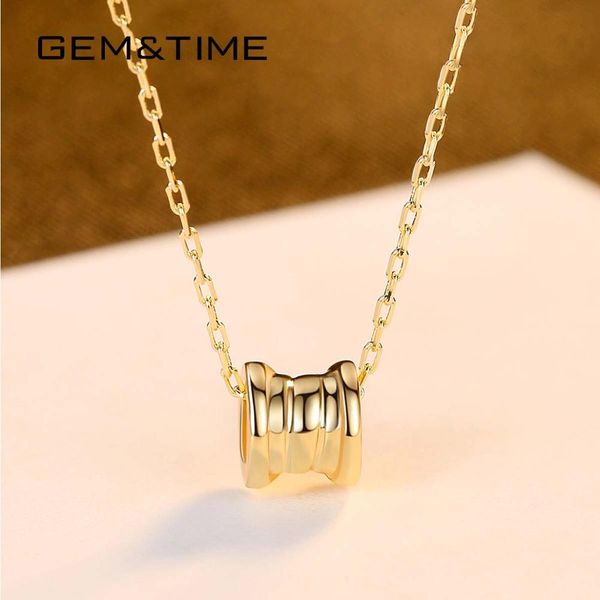 

gem&time dainty column shape sterling 925 silver pendant neckalce eternal love choker necklace for women bridal wedding jewelry