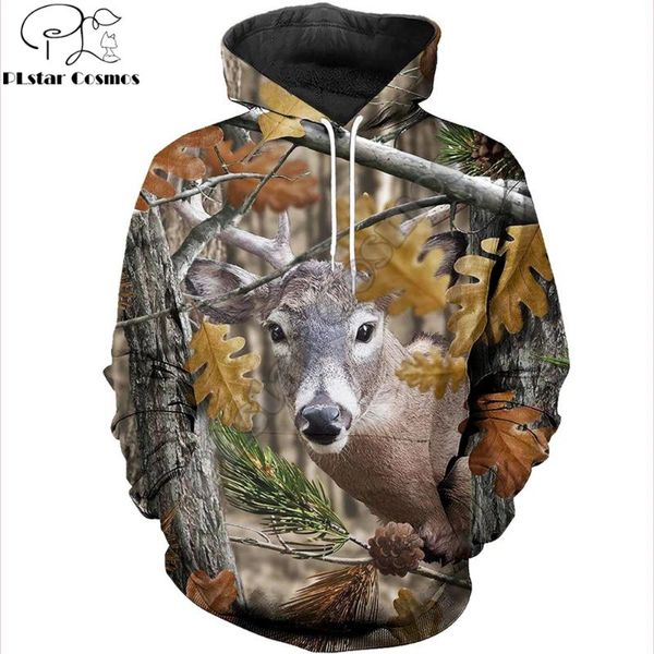 

3d printed deer camo animal deer sweatshirt hoodie harajuku autumn streetwear hoodies casual jacket tracksuits kj080, Black