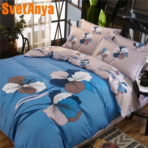 

svetanya cotton bedding set plants print bedlinen queen full double king size bedclothes