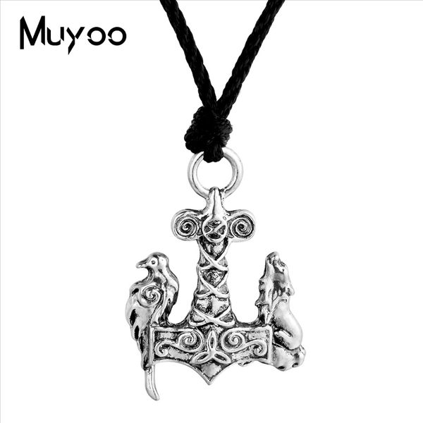 

vintage punk style men's amulet necklace retro ancient silver amulet pendants necklace nordic bird wolf animal viking necklaces