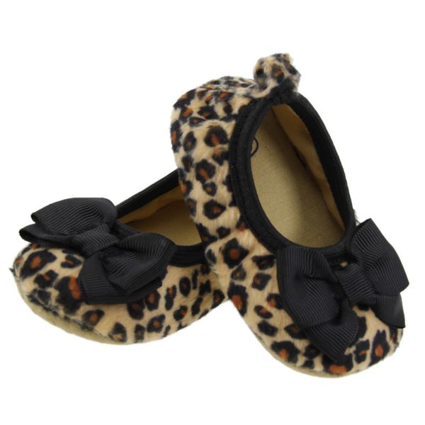 

soft bottomed leopard bow baby shoes can not afford princess baby toddler shoes