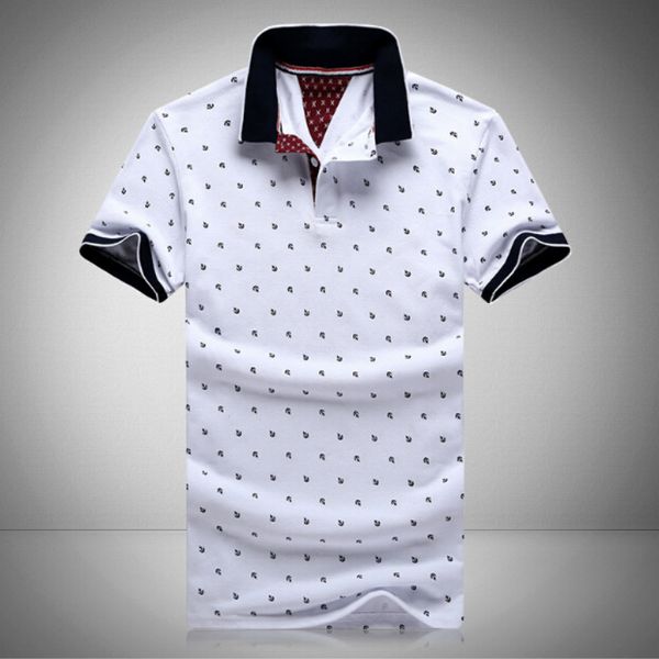 

new men printed shirts 100% cotton short sleeve stand collar lc male shirt m-3xl, White;black