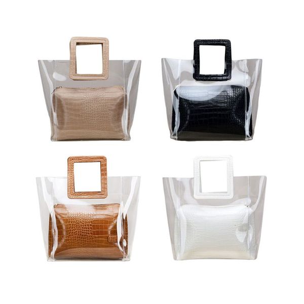 

2019 женщины летом пляж пвх прозрачная сумка tote пляжа сумка кошелек сумка большая емкость сумки